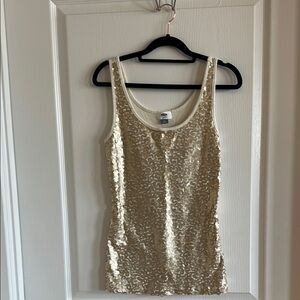 Old Navy Gold Sequin Tank Top – Size M